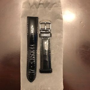 Michele watch band in shiny black 18MM